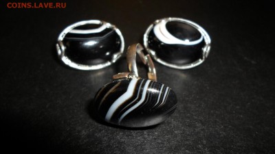 Серьги и кольцо с натуральным ониксом СССР до 17.03 22.00мск - Серьги и кольцо с ониксом-1.JPG