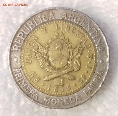 АРГЕНТИНА 1 песо 1994 Майское солнце (БИМ) 21 мар. 22-00мск - АРГЕНТИНА 1 песо 1994 -20-20170315_140809