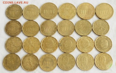 Монеты евро 2, 1 евро и 50, 20 и 10 центов, на 55 евро - Евро_1_3