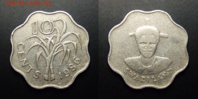 МОНЕТЫ МИРА 03-17 - Свазиленд - 10 центов (1986) «Сахарный тростник»