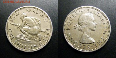МОНЕТЫ МИРА 03-17 - Новая Зеландия – 1 шиллинг (1964) «Воин маори»