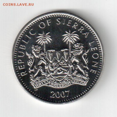 Сьерра-Леоне, доллар, Шайба, слон 2007 - Сьерра-Леоне слон 2007 аверс