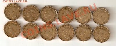 Англия.Георг VI.3пенса Погодовка 37-45,48,50,52 до4.02 21.00 - image0