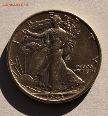США 50 центов 1943 Шагающая свобода. СЕРЕБРО. - 1