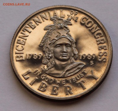 США 50 центов 1989 S 200 лет Конгрессу США. - 4