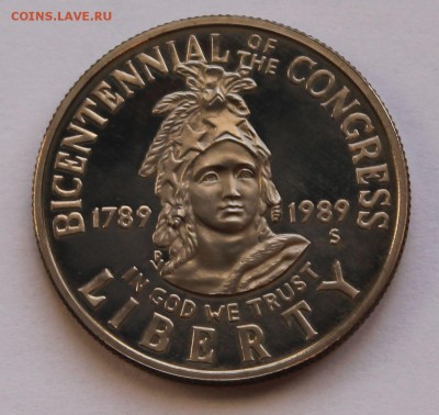 США 50 центов 1989 S 200 лет Конгрессу США. - 3