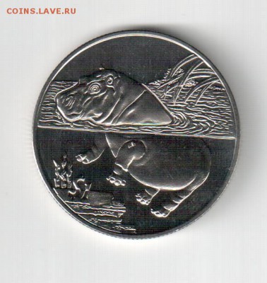 Сьерра-Леоне, доллар, Шайба, бегемот, 2005 - Сьерра-Леоне 2005 бегемот в озере реверс cu ni unc