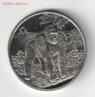 Сьерра-Леоне, доллао, Шайба, горилла, 2005 - Сьерра-Леона 2005 обезьяна на земле реверс cu ni unc