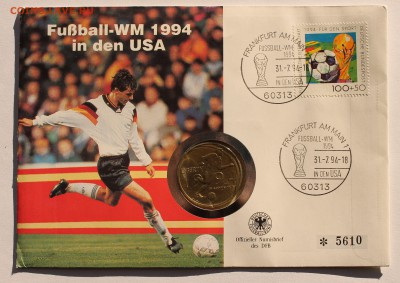 США 50 центов 1994 D Футбол. Конверт - 9