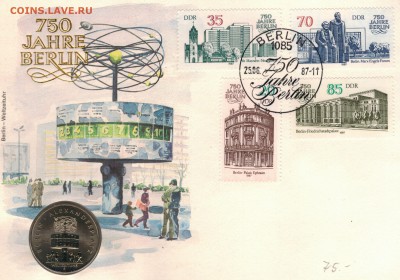 ГДР 5 МАРОК 1987 БЕРЛИН АЛЕКСАНДЕРПЛАЦ 23.03 В 22.00 (Д527) - 4-гдр5м87