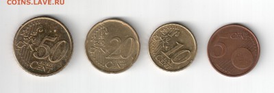 Недерланды, Евроценты 50,20,10,5 2000 год - Недерланды, Евроценты 50,20,10,5 2000 год реверс