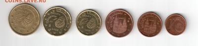 Испания, евроценты 50,20,10,5.2,1 1999-2005 - Испания, Евроценты 50,20,10,5,2,1 1999-2005 годы