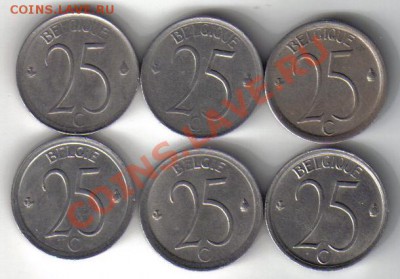 Бельгия 25 сантимов 1964,66,67,68,70,72 до 4.02 21.00мск - Бельгия 25с-2