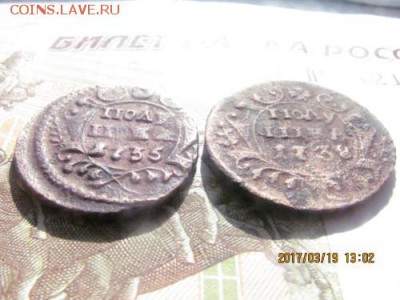 полушки 1835 и 1838 год - полушки 1