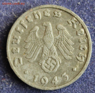 С 1 руб. III-й РЕЙХ 1 пфенниг 1943г."В" ЦИНК до 25.03. в 22 - IMG_4976.JPG
