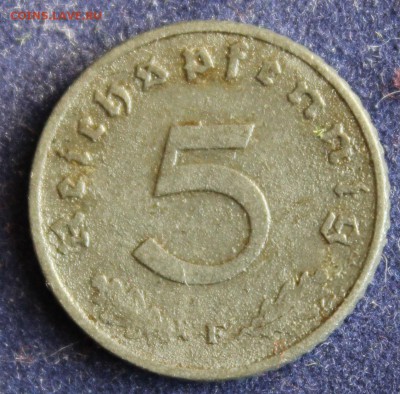 С 1 руб. III-й РЕЙХ 5 пфеннигов 1942г."F" ЦИНК до 25.03. - IMG_4969.JPG