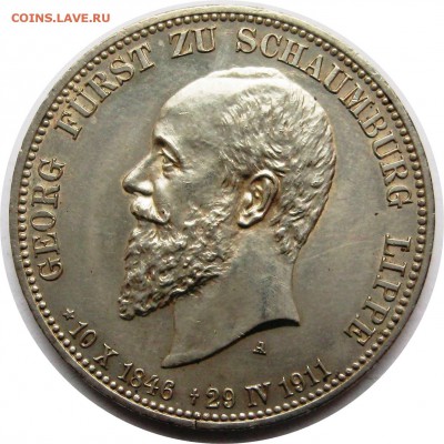 Шаумбург Липпе, 3 марки, 1911, Германия, редкая до 25.03 - lot-243801-1