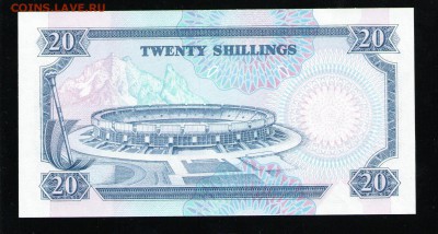 КЕНИЯ 20 ШИЛЛИНГОВ 1991 UNC ДО 27.03 22:00 МСК - 10 001