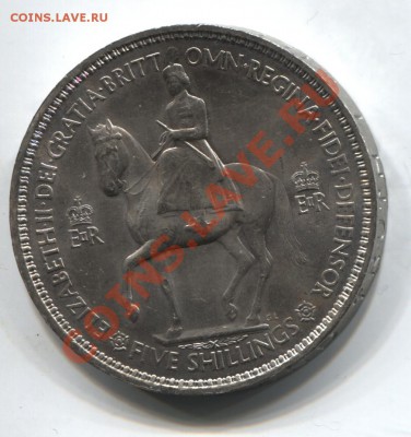 Великобритания 5 шиллингов 1953 до 07.02.11 в 22.00мск - UKcrown1953