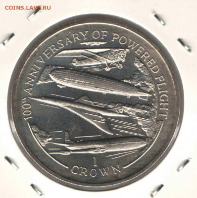 Остров Мэн, 1 крона , 2003, 100 летие воздухоплавания - осторова Мэн 2003 1 крона 100 летие воздухоплавания