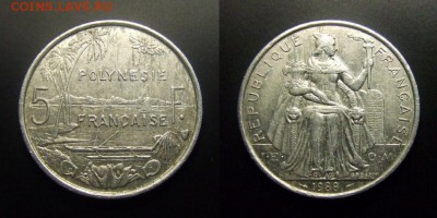 МОНЕТЫ МИРА 03-17 - Франц. Полинезия - 5 франков (1988) алюм.