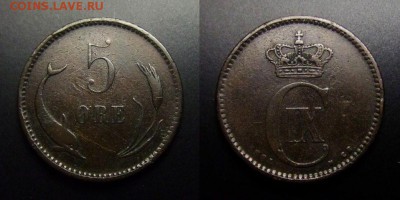 МОНЕТЫ МИРА 03-17 - Дания – 5 эре (1884)