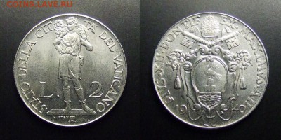 МОНЕТЫ МИРА 03-17 - Ватикан – 2 лиры (1940) «Добрый пастырь; Пий XII» №1