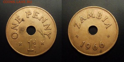 МОНЕТЫ МИРА 03-17 - Замбия – 1 пенни (1966) бронза