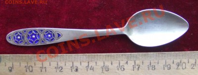 СЕРЕБРЯННАЯ ЛОЖЕЧКА С ЭМАЛЬЮ.875пр.ВЕС-16гр. - лож с эм-1
