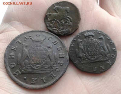 1 копейка 1767 к.м,2 копейки 1770 к.м,денга 1790 е.м. - q3