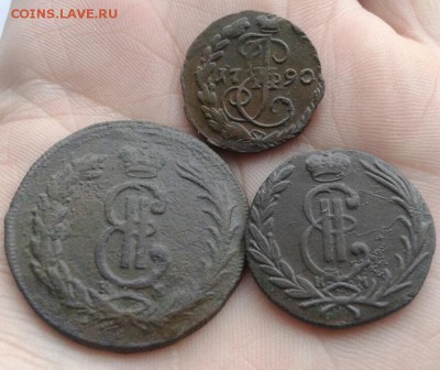1 копейка 1767 к.м,2 копейки 1770 к.м,денга 1790 е.м. - q2