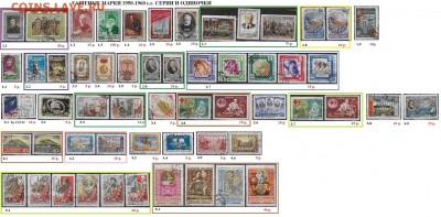 СССР до 1961 года. Гашеные марки. ФИКС - 4.Гашеные марки 1950-1960. Серии и одиночки