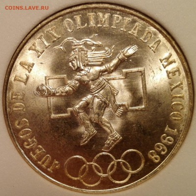 25 песо 1968 Мексика слаб NNC MS 67 - 0