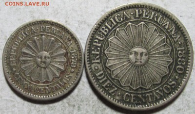ПЕРУ разные сентаво 19-20в. - Peru 10 and 5 cent