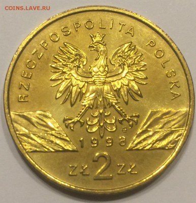 Польша 2 злотых 1998г Лягушка UNC - IMG_5831.JPG