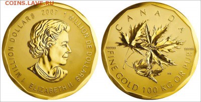 монета 1000000  канадских долларов - 1_million_dollars_elizabeth_ii_canada_2007.JPG