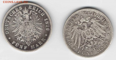 Германи Прусские пятимарочники 1876 1898 - Германия Вильгельмы 5 марок1