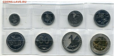 Грузия набор 8 монет 1,2,5,10,20,50 тетри и 1,2 лари, UNC - img192