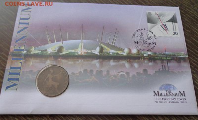 АНГЛИЯ - 1 п МИЛЛЕНИУМ конверт до 4.04, 22.00 - Англия 1 пенни 1900 Милленниум конверт_1