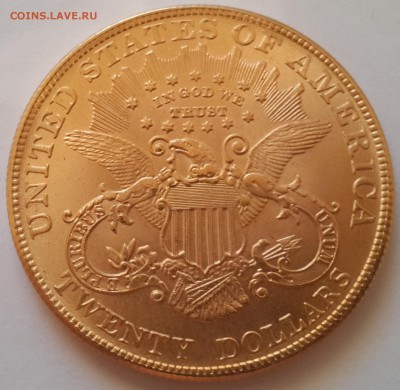 20$ долларов 1907г., золото. 33.40г - 5