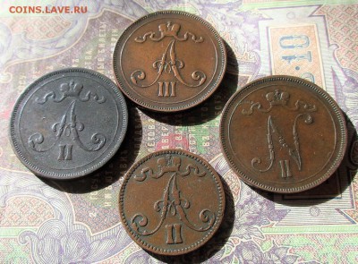 Царская ФИНЛЯНДИЯ 5 пенни 1870 +10 пенни 1876-91-95 НЕЧАСТЫЕ - 032.JPG
