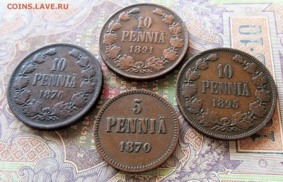 Царская ФИНЛЯНДИЯ 5 пенни 1870 +10 пенни 1876-91-95 НЕЧАСТЫЕ - 026.JPG