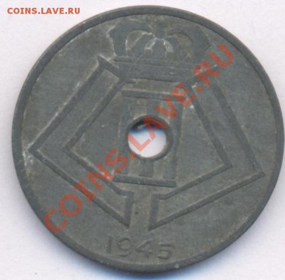 Бельгия 25 сантимов.1945 г. До 8.02.11 г. 22-00 МСК. - Бельгия 25 45