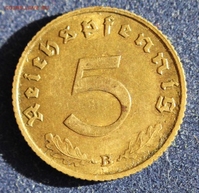 С 1 руб. III-й РЕЙХ 5 пфеннигов 1939г."В" БРОНЗА до 5.04 - IMG_5391.JPG