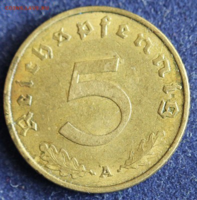 С 1 руб. III-й РЕЙХ 5 пфеннигов 1937г."А" БРОНЗА до 5.04 - IMG_5381.JPG
