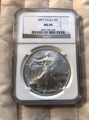 США 1 Доллар 2007 в слабе NGC MS 69 - 2007