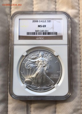 США 1 Доллар 2008 в слабе NGC MS 69 - 2008