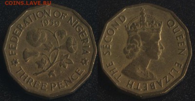 Нигерия 3 пенса 1959 до 22:00мск 08.04.17 - Нигерия 3 пенса 1959