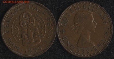 2 пенни 1956  до 22:00мск 08.04.17 - Новая Зеландия 0,5 пенни 1956