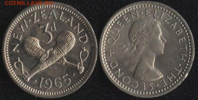 Новая Зеландия 3 пенса 1965 до 22:00мск 08.04.17 - Новая Зеландия 3 пенса 1965